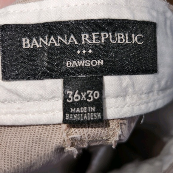 VTG Banana Republic Dawson Straight Chinos - 34x28  (30x30) Searsucker Taupe - Picture 5 of 7